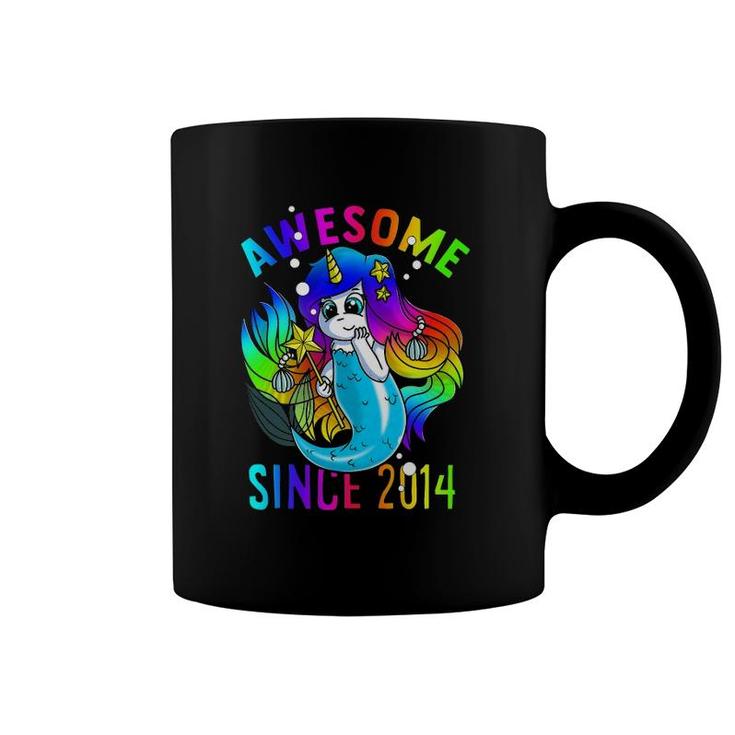 Mermicorn Mermaid Unicorn Birthday Awesome Since 2014 Gift Coffee Mug