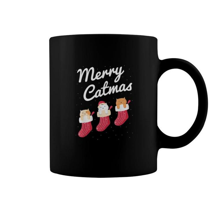 Merry Catmas Christmas Cats In Socks Kitty Cat Lover Sweat Coffee Mug