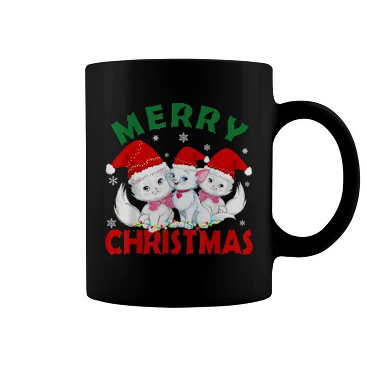 Merry Christmas Three Sweet Cats For All Cats Cat Xmas  Coffee Mug