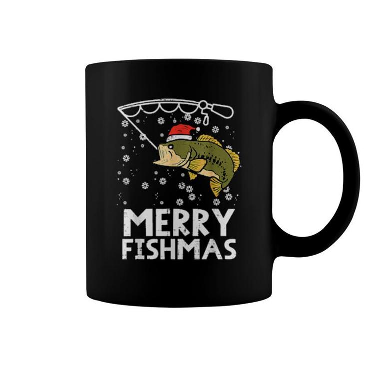 Merry Fishmas Fish Fishing Xmas Pjs Christmas Pajama Dad  Coffee Mug