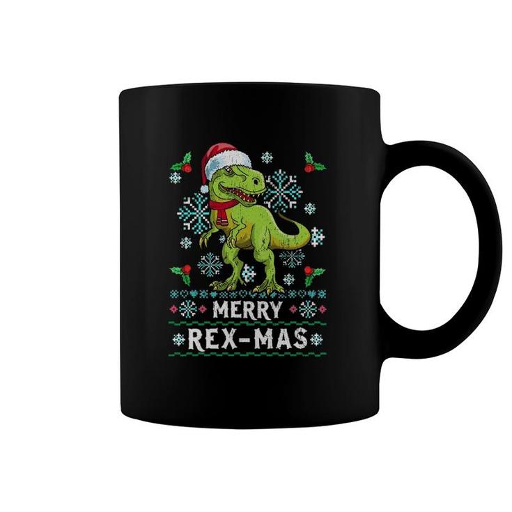 Merry Rex-Mas Christmasrex Dinosaur Ugly  Knit Coffee Mug