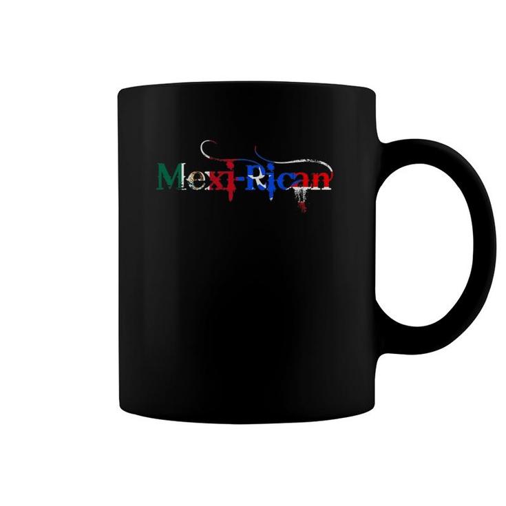 Mexi-Rican Mexico Puerto Rico Flag Mexican Illustrated Coffee Mug