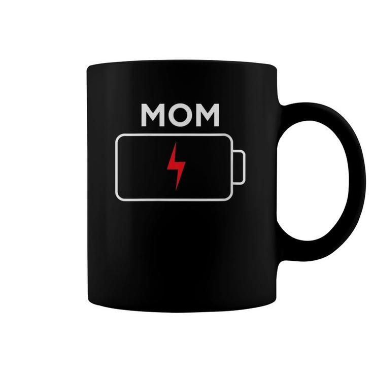 Mom Battery Low Funny Empty Tired Parenting Mother Coffee Mug