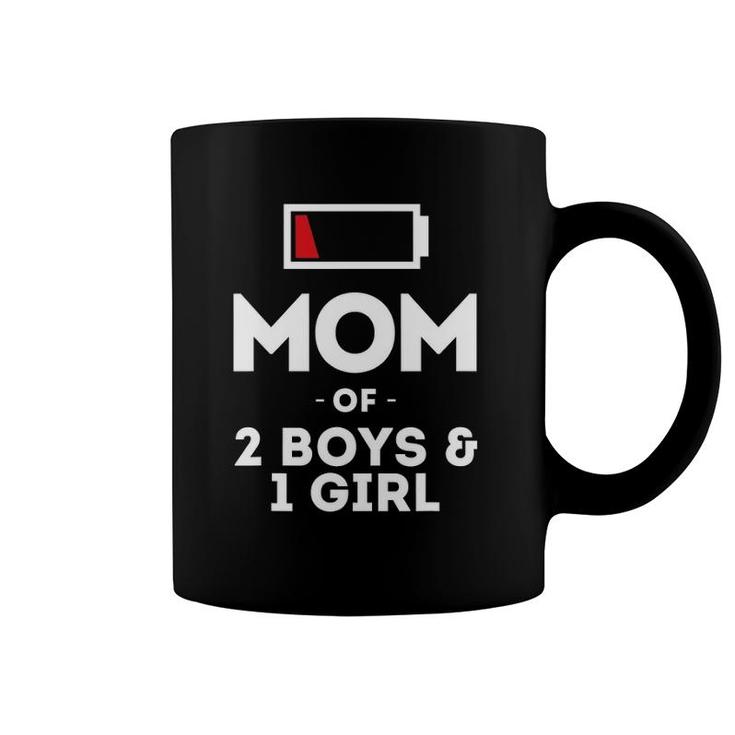 Mom Of 2 Boys 1 Girl Clothing Gift Mother Wife Funny Women Coffee Mug