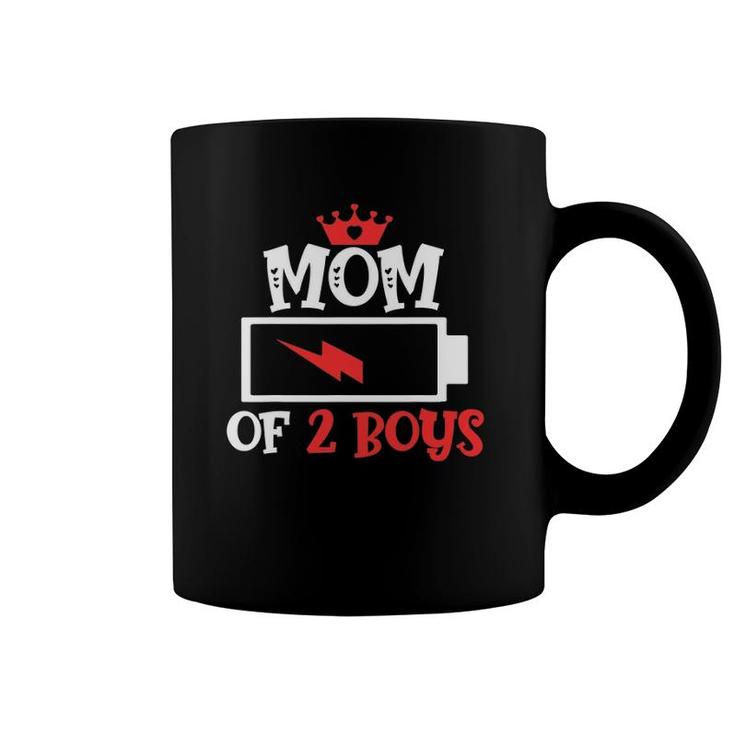 Mom Of 2 Boys Mothers Day Coffee Mug