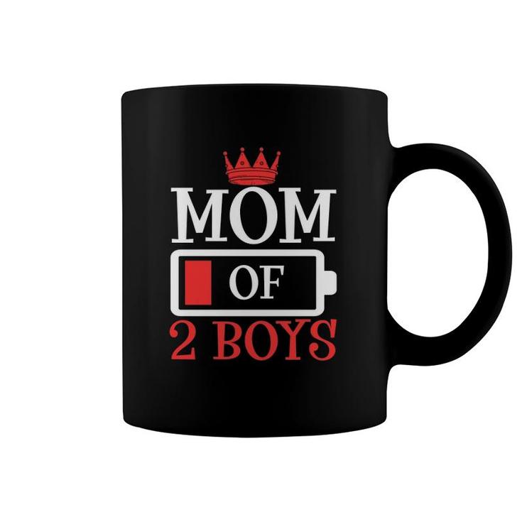 Mom Of 2 Boys Queen Battery Loading Mother's Day Coffee Mug