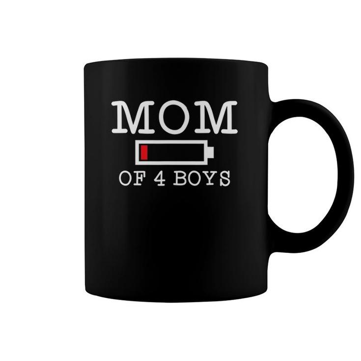 Mom Of 4 Boys Mother's Day Gift Coffee Mug