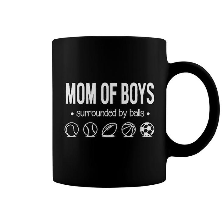 Mom Of Boys Surround By Balls Coffee Mug
