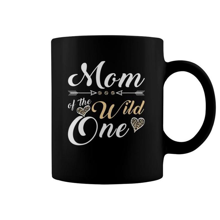 Mom Of The Wild One 1St Birthday Leopard Heart Mother Coffee Mug