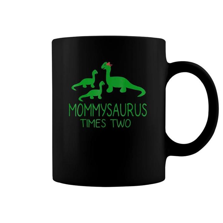 Mommysaurus Fun Mother Mom Baby Kids Dinosaur Twins Coffee Mug