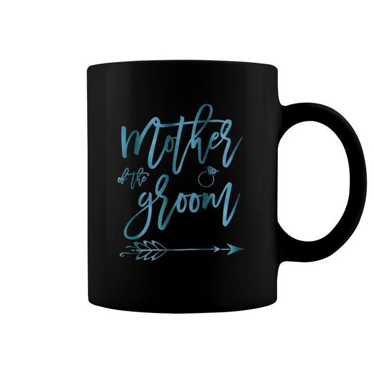 Mother Of The Groom  Ring And Arrow Teal Coffee Mug