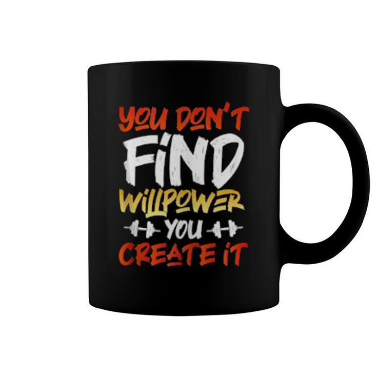 Motivational Workout Willpower Quote Dumbbell Art  Coffee Mug