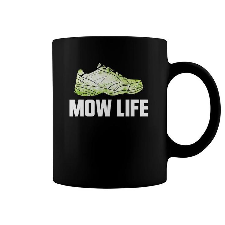Mow Life Funny Lawn Mower Grass Cutting Shoe Coffee Mug