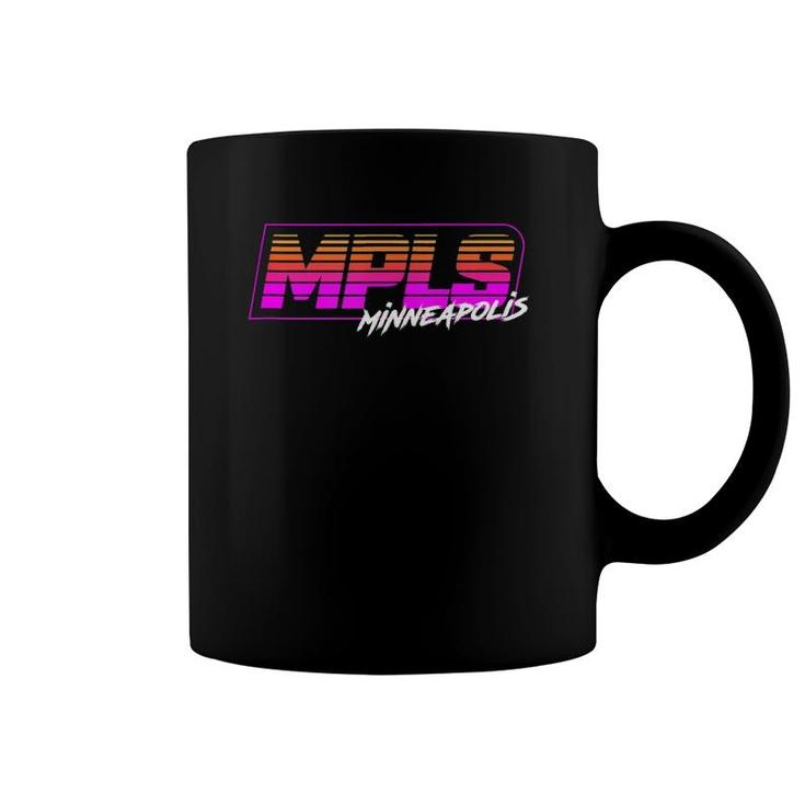 Mpls Minneapolis Retro 80'S Box Stripes Coffee Mug