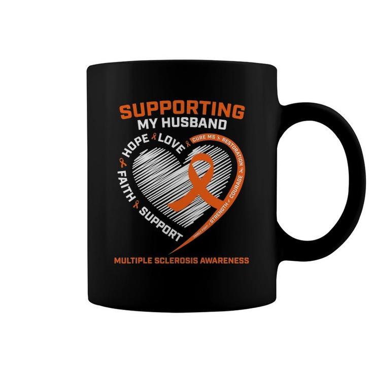 Ms I Wear Orange For My Husband Multiple Sclerosis Awareness Coffee Mug