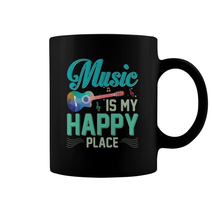 Music Is My Happy Place Gift Musician Lover Artist Singer Coffee Mug