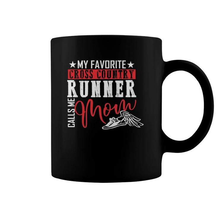 My Favorite Cross Country Runner Calls Me Mom Jogger Gift  Coffee Mug
