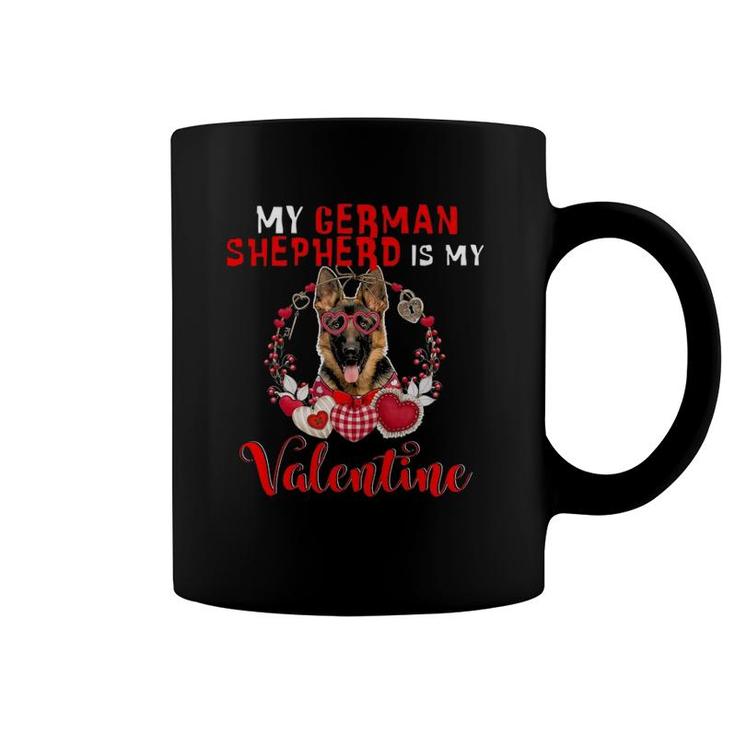 My German Shepherd Is My Valentine Funny Dog Lover Coffee Mug