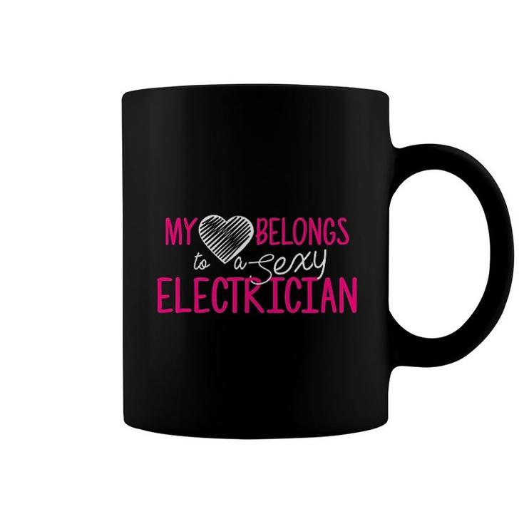 My Heart Belongs To A Electrician Coffee Mug
