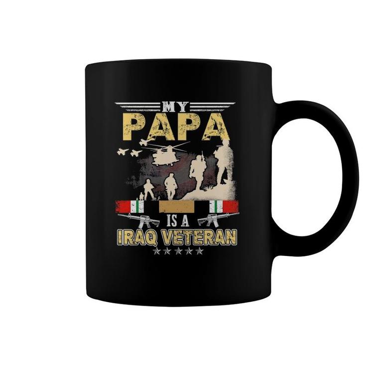 My Papa Is A Iraq Veteran  Proud Us Veteran Fathers Day Coffee Mug