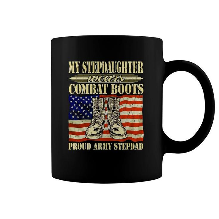 My Stepdaughter Wears Combat Boots Proud Army Stepdad Gift Coffee Mug