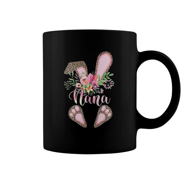 Nana Bunny - Floral Leopard Nana Happy Easter Mother's Day Coffee Mug