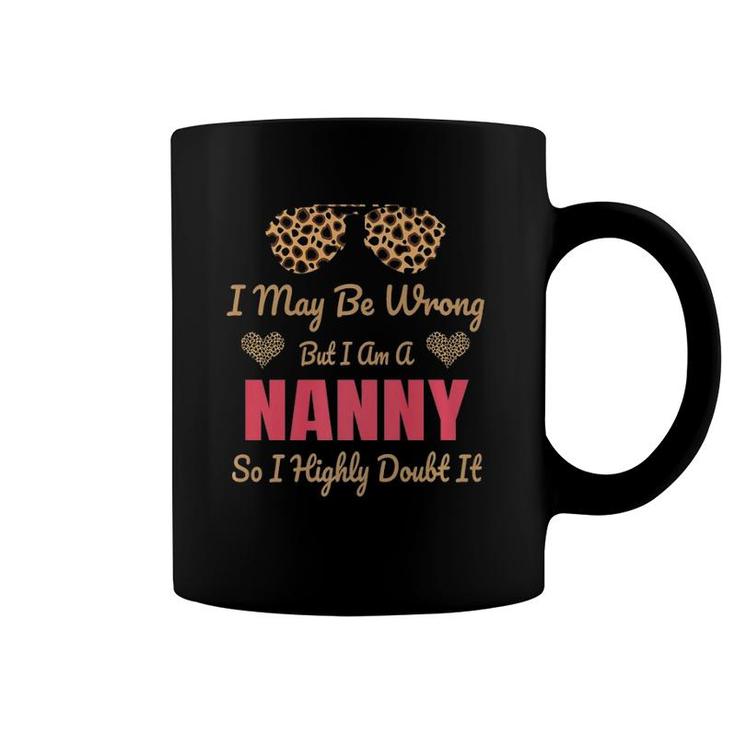 Nanny Leopard Print Cute Funny Saying Grandmother Gift Coffee Mug