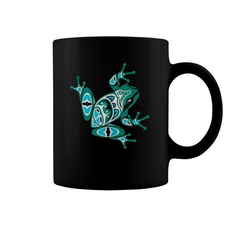 Native American Indian Style Art Frog Pacific Northwest  Coffee Mug