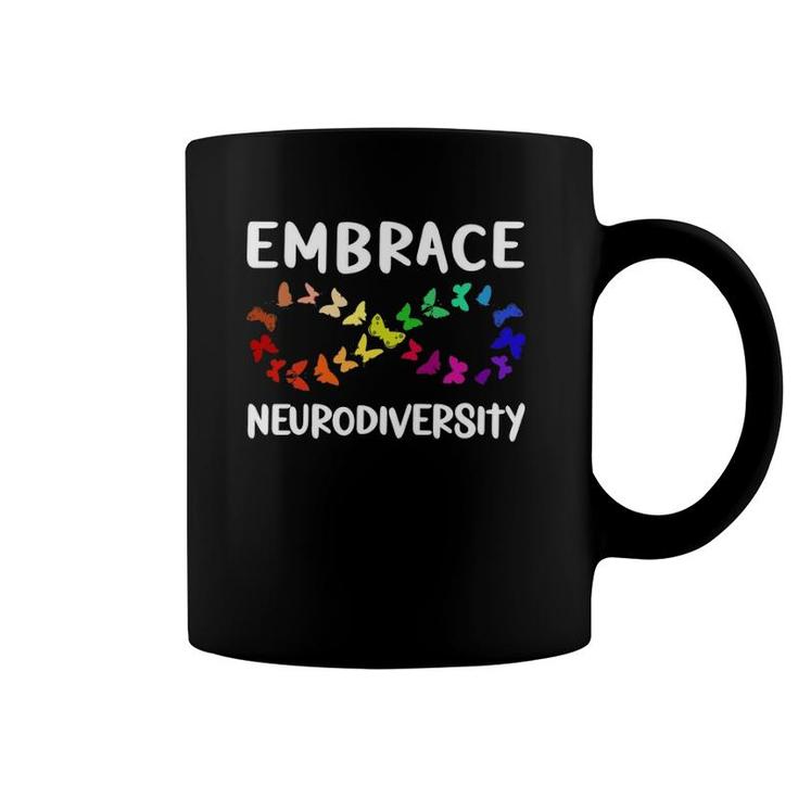 Neurodiversity Rainbow Infinity Butterfly Adhd Autism Coffee Mug