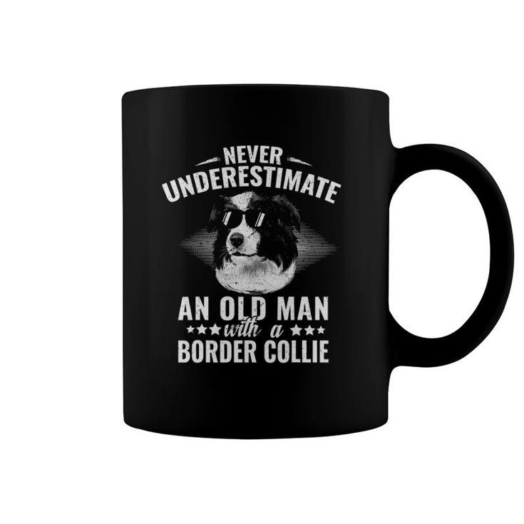 Never Underestimate An Old Man With Border Collie Dog Coffee Mug
