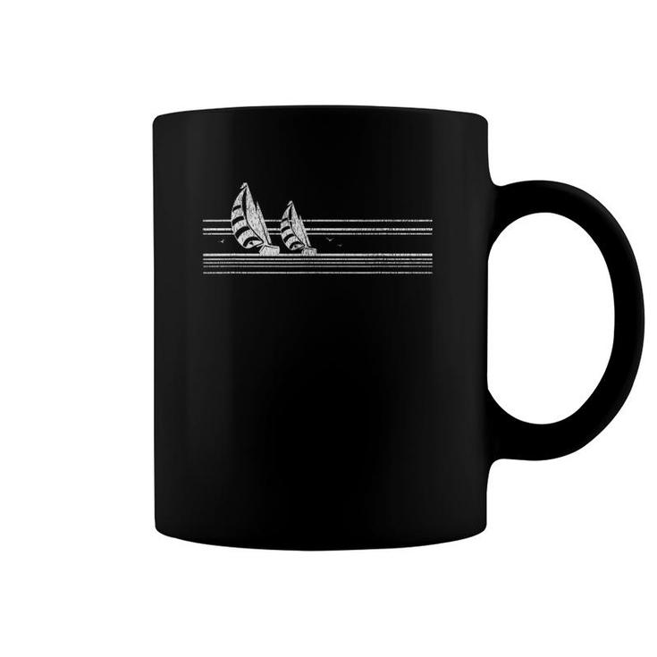 Newport Beach Ca Vintage Sailing 70S Nautical Sailboat Coffee Mug