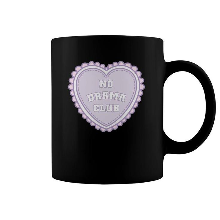 No Drama Club K-12 Top Cute Pastel Purple Heart  Coffee Mug