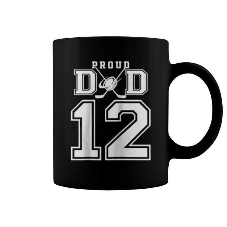 Number 12 Custom Proud Hockey Dad Personalized  Coffee Mug
