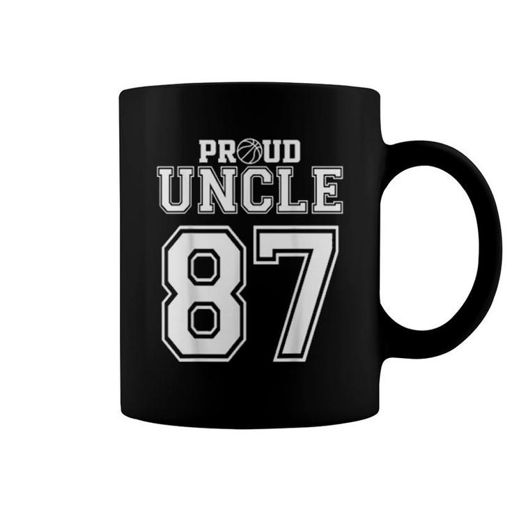 Number 87 Custom Proud Basketball Uncle Personalized  Coffee Mug
