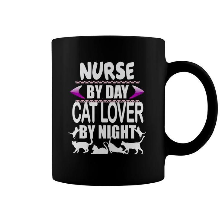 Nurse By Day Cat Lover By Night Coffee Mug