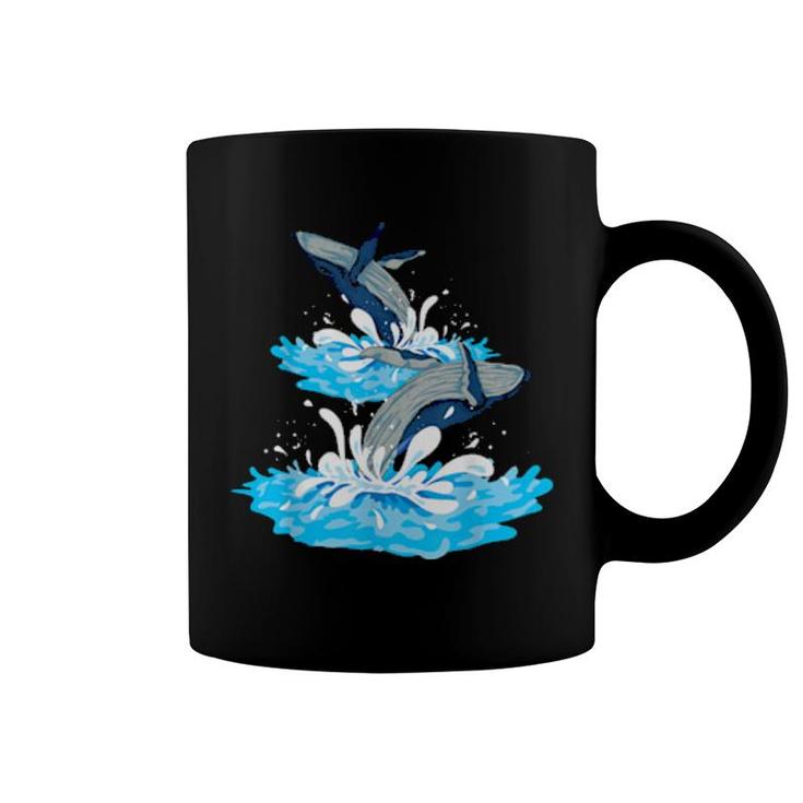 Ocean Animal Breaching Whale Sea Creature Humpback Whale Coffee Mug
