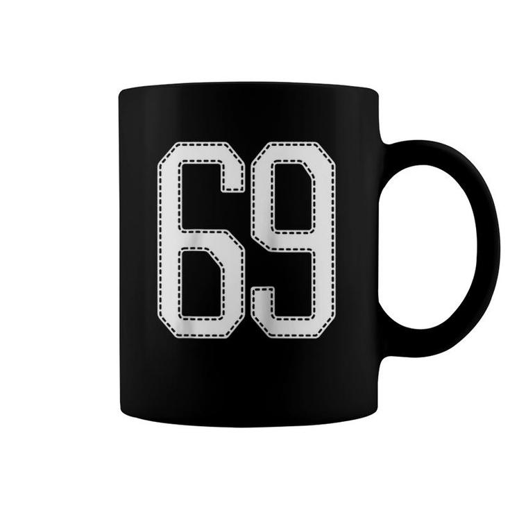 Official Team 69 Jersey Number 69 Baseball Player Sports Jersey Raglan Baseball Tee Coffee Mug