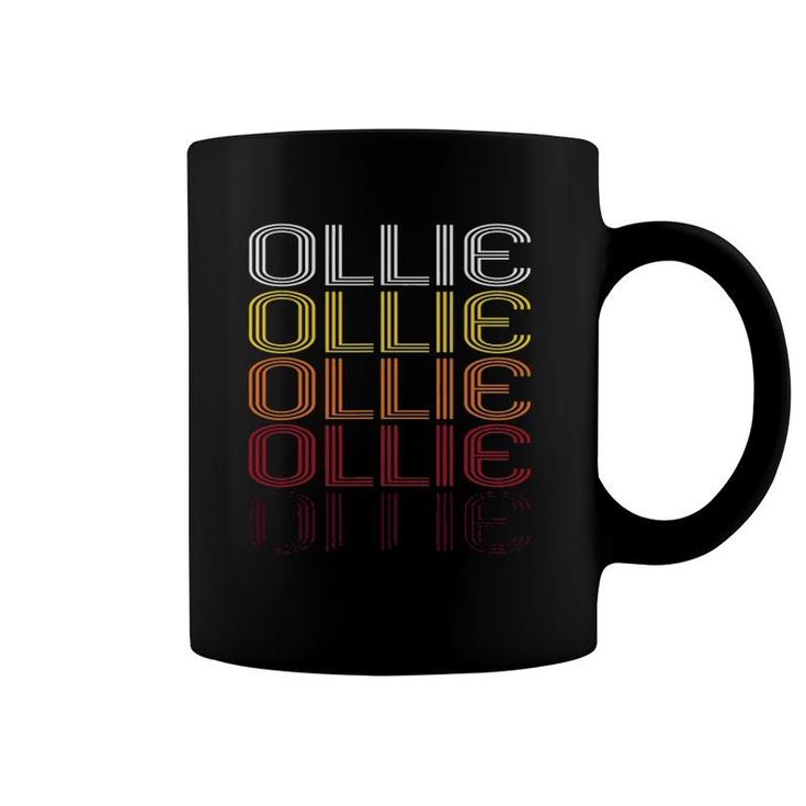 Ollie Retro Wordmark Pattern - Vintage Style Coffee Mug