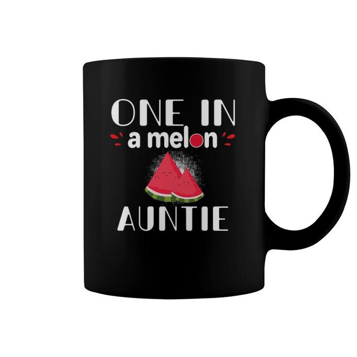 One In A Melon Auntie Funny Watermelon Family Matching Gift Coffee Mug