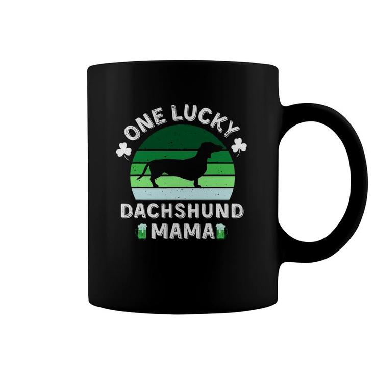 One Lucky Dachshund Mama Funny St Patrick's Day Women Coffee Mug
