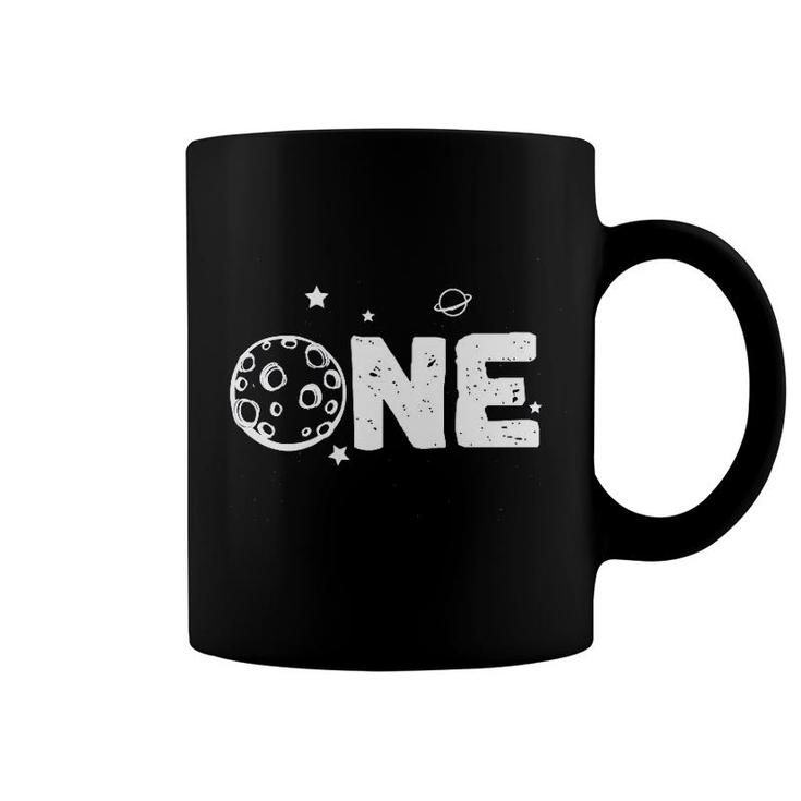 One Year Old 1st Birthday Outer Space Theme Birthday Baby Coffee Mug