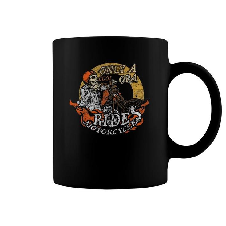 Only Cool Opa Rides Motorcycles Father's Day Coffee Mug