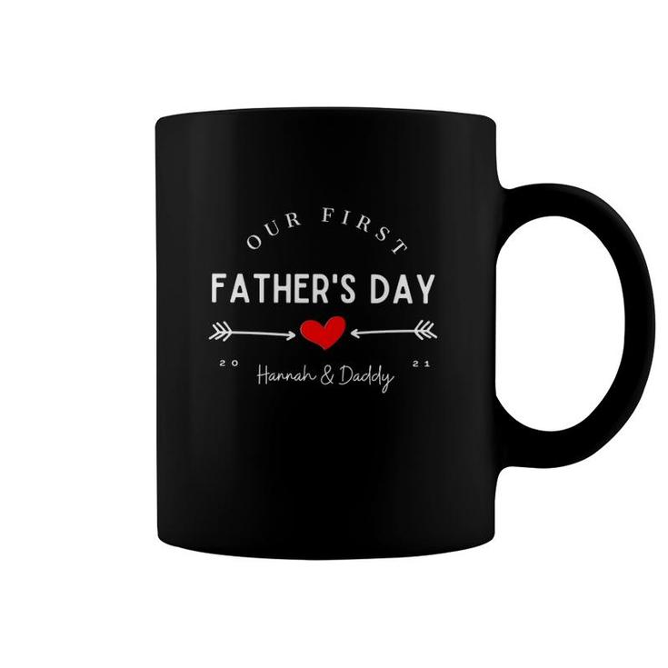 Our First Father's Day Hannah And Daddy Red Heart Arrow Coffee Mug