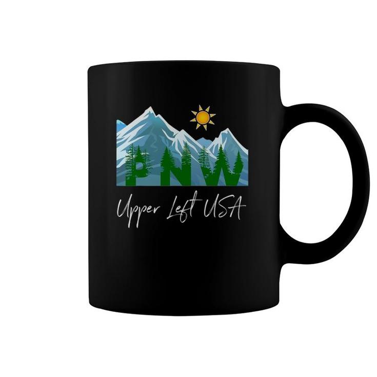 Pacific Northwest Pnw Pine Trees Mountains Upper Left Usa Coffee Mug