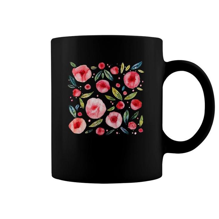 Painted Wildflowers Botanical Design Coffee Mug