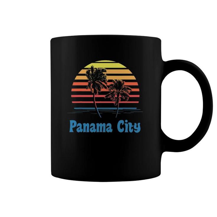 Panama City Florida Sunset Palm Trees Beach Vacation Coffee Mug