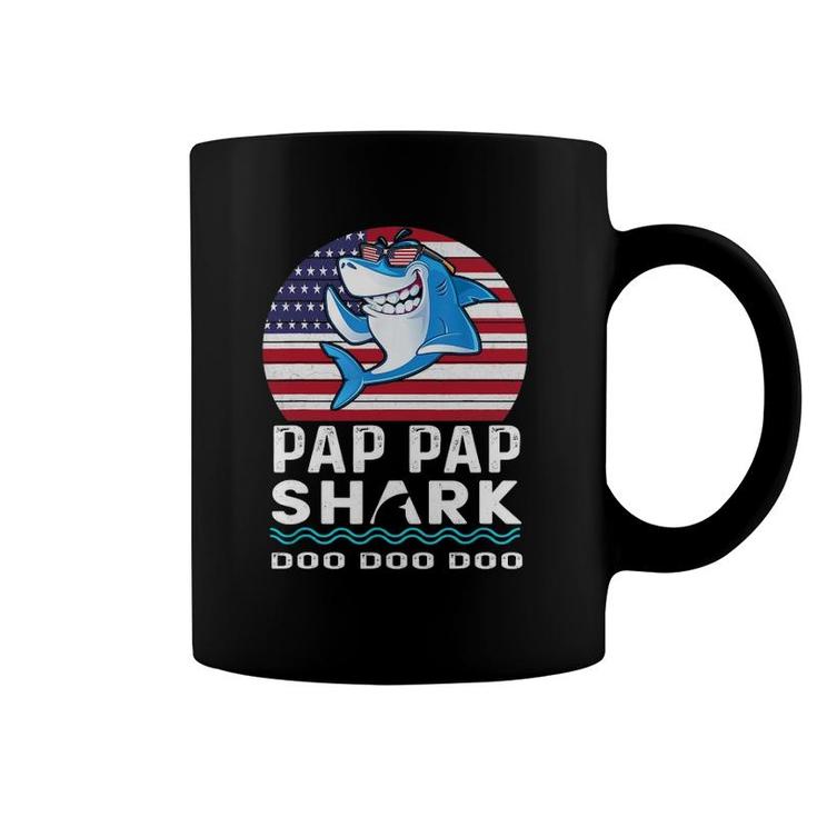 Pap Pap Shark  Fathers Day Gift From Wife Son Daughter Coffee Mug