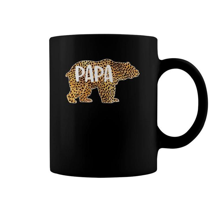 Papa Bear Cheetah Leopard Print Gift Dad Father Gift Premium Coffee Mug