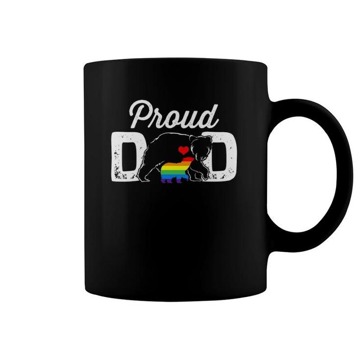 Papa Bear Proud Dad Daddy Rainbow Lgbt Pride Father's Day Coffee Mug