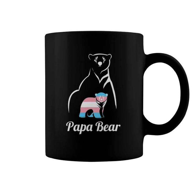 Papa Bear Transgender Dad Trans Child Lgbt Trans Pride Coffee Mug